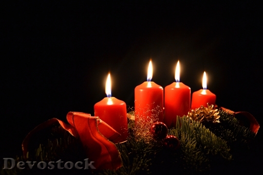 Devostock Candles Christmas Advent 158932 4K