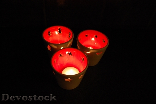 Devostock Candles Christmas Light Red 4K