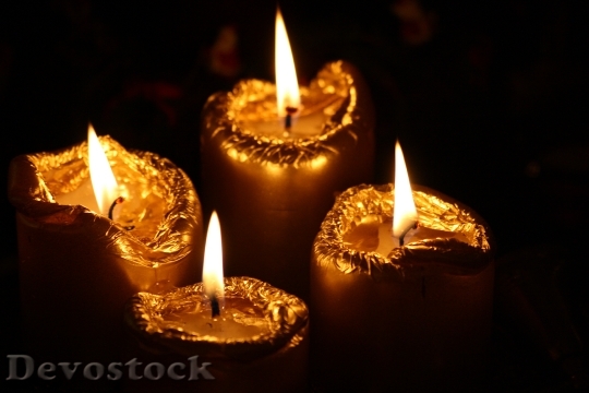 Devostock Candles Winter Light Avent 4K