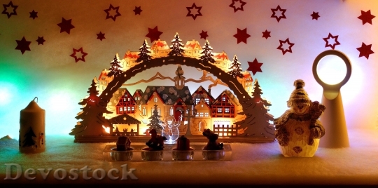 Devostock Christmas Candle Arches ight 4K