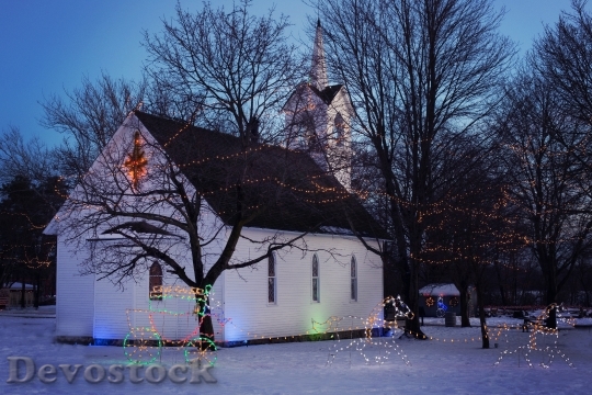 Devostock Christmas Church Churh At 4K