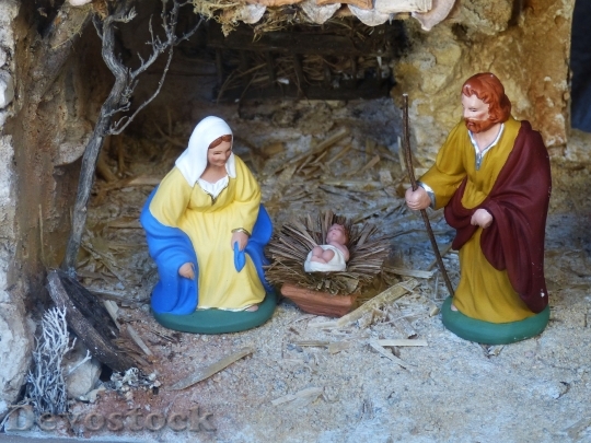 Devostock Christmas Crib Nativity Scne 3 4K