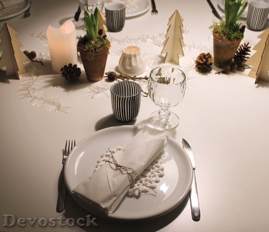 Devostock Christmas Table Plate Envlope 4K