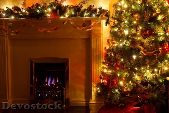 Devostock Christmas Tree Cozy Decemer 0 4K