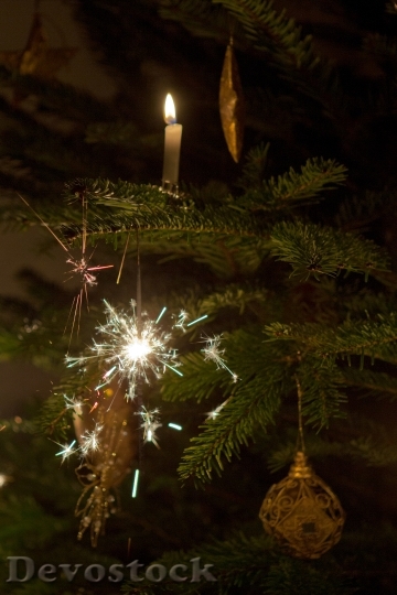 Devostock Christmas Tree Sparkler Cndle 4K