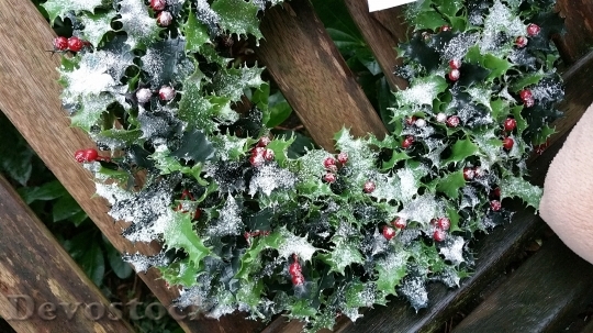 Devostock Christmas Wreath Snow 92827 4K
