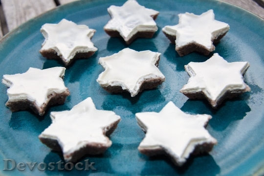 Devostock Cinnamon Stars Christmas Cookies 4K