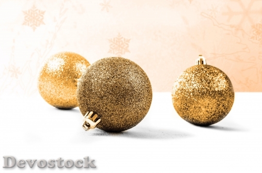 Devostock Decoration Gold Christmas Tme 0 4K