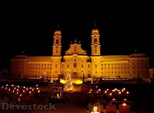 Devostock Einsiedeln Monastery Christmas Mrket 4K