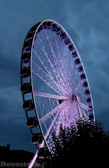 Devostock Ferris Wheel Evening ight 4K