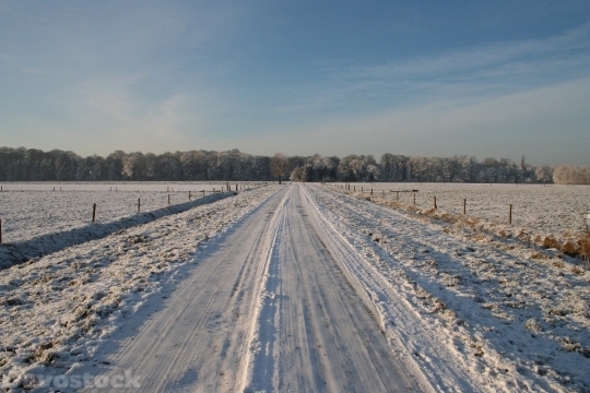 Devostock Frozen Road Winter Wnter 4K