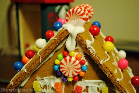 Devostock Gingerbread House Candy Chritmas 4K