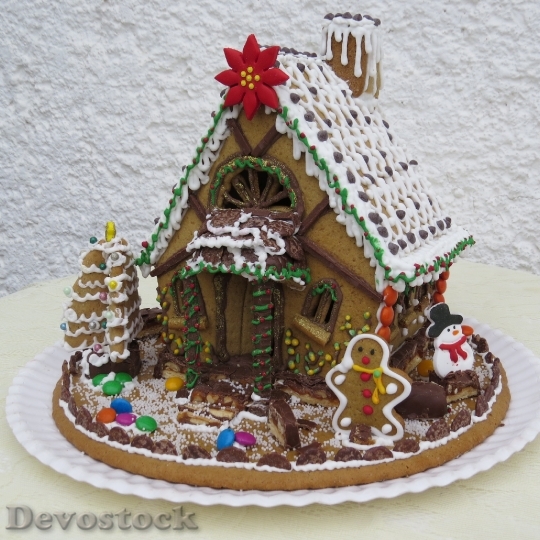 Devostock Gingerbread House Christmas Pasries 4K