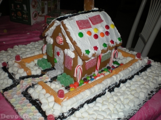 Devostock Gingerbread House Marshmallo Art 4K