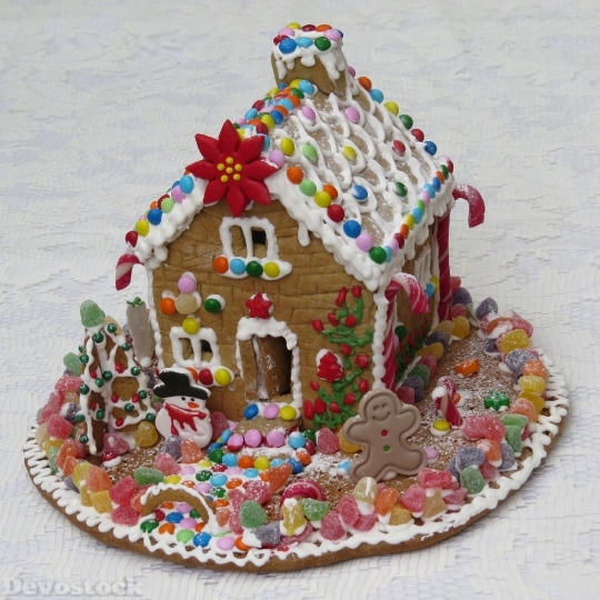Devostock Gingerbread House Pastry Gingerread 4K