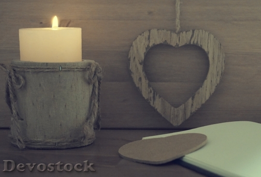 Devostock Heart Candle Wooden Notebook 163093 4K.jpeg