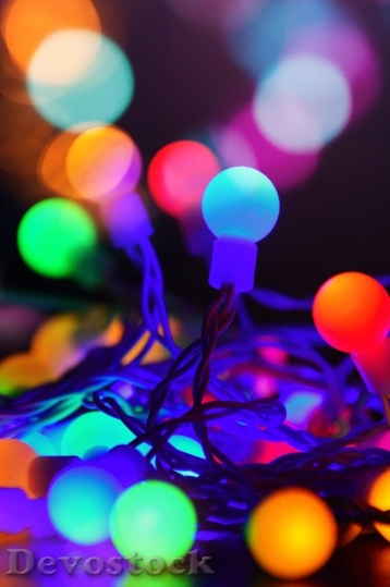 Devostock Holiday Lights Blur 100136 4K