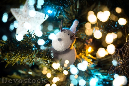 Devostock Holiday Lights Blur 61362 4K
