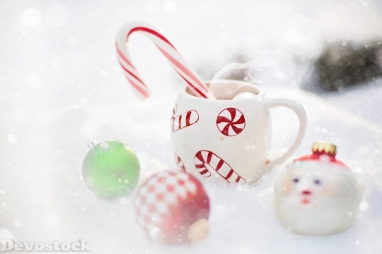 Devostock Hot Chocolate Snow Chritmas 4K