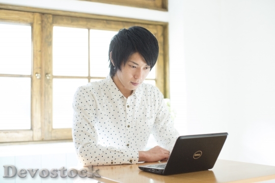 Devostock Japanese Man Laptop 4K
