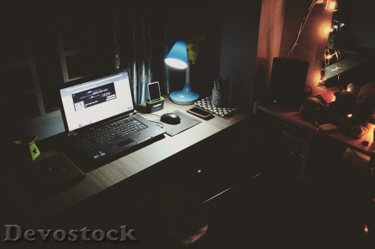 Devostock Light Dark Desk 69996 4K
