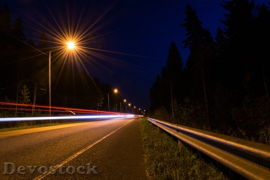 Devostock Light Road Night 73248 4K