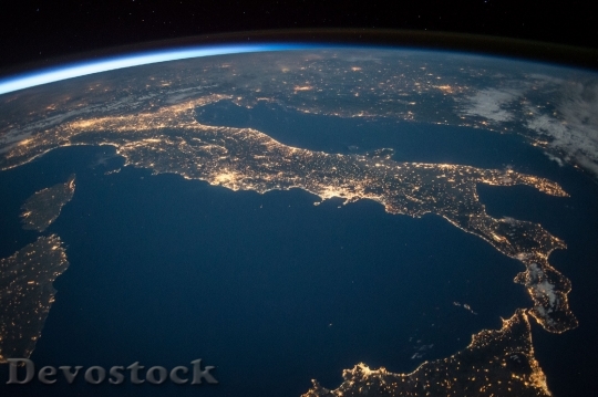 Devostock Lights Earth Space 20201 4K