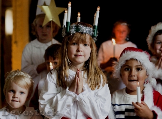 Devostock Lucia Children Christmas Decmber 4K