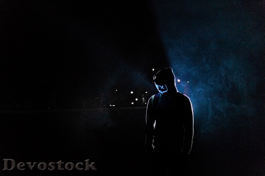 Devostock Man Lights Dark 180688 4K