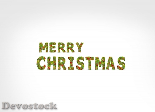 Devostock Merry Christmas Inscription hite 4K
