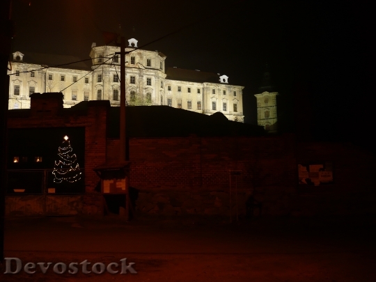 Devostock Monastery Night ChristmasDark 4K