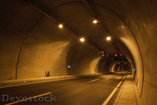 Devostock Road Lights Tunnel 158816 4K