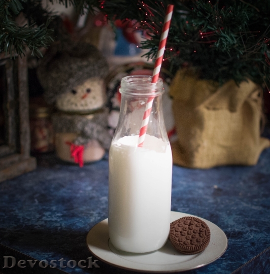 Devostock Santa Milk Christmas lass 4K