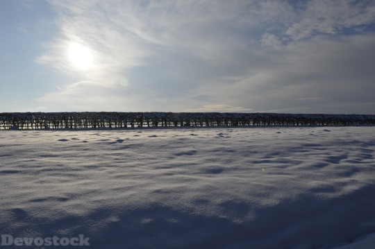 Devostock Snow Landscape Sun Sason 4K