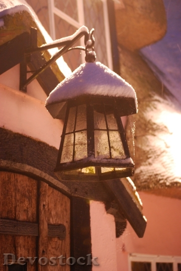 Devostock Snow Lantern Christmas 156587 4K