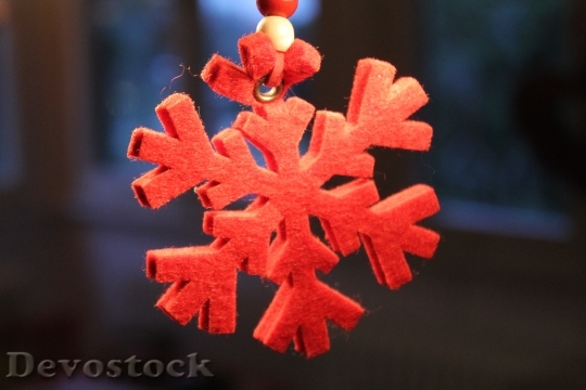 Devostock Snowflake Red Christmas Avent 4K