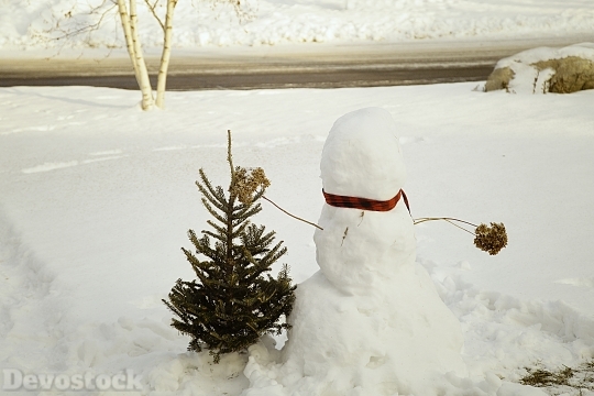 Devostock Snowman Snow White Winter 0 4K