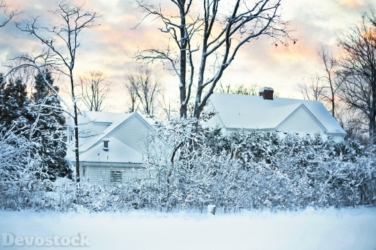 Devostock Snowy Winter HouseCold 4K