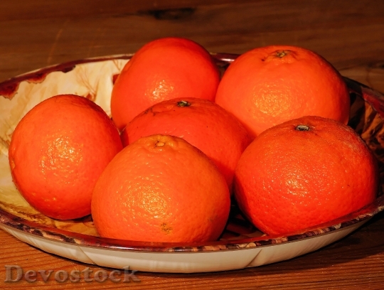 Devostock Tangerines Christmas Plate Oange 4K