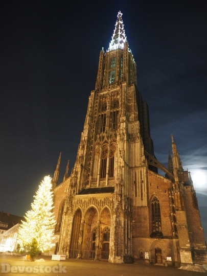 Devostock Ulm Cathedral Ulm Chritmas 4K