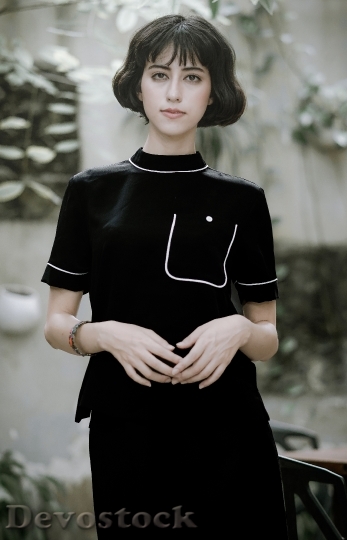 Devostock VIETNAMESE WOMEN DRESSED BLACK COSTUMES
