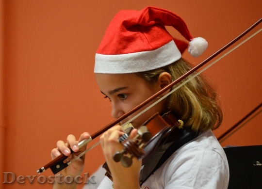 Devostock Violin Violinist Christma Cap 4K