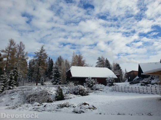 Devostock Winter Landscape Snow Cld 3 4K