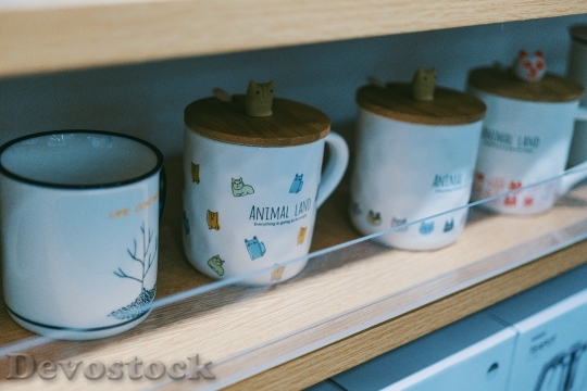 Devostock Wood Cups Mugs 69122 4K