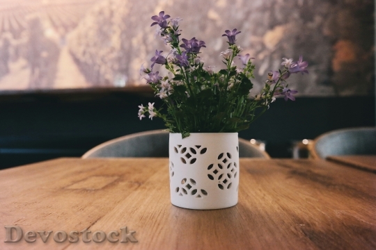 Devostock Wood Flowers Table 13100 4K