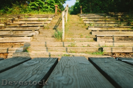 Devostock Wood Stairs Bench 15450 4K