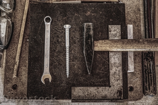 Devostock Workshop Rustic Hammer Wrench 9090 4K.jpeg
