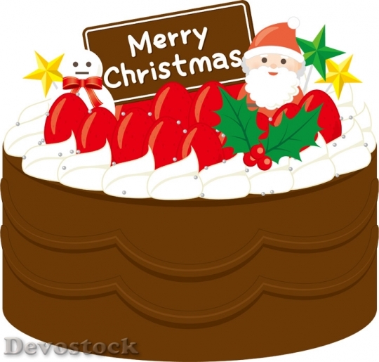 Devostock CHRISTMAS CAKE CHOCOLATE Santa Vecktor