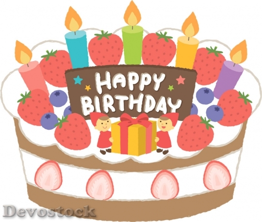 Devostock Happy Birthday Cake