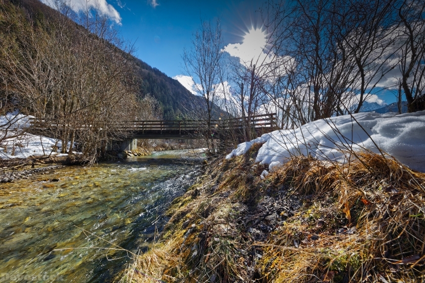 Devostock Austria Winter Rivers Bridges Kohlenbach Tyrol 4K